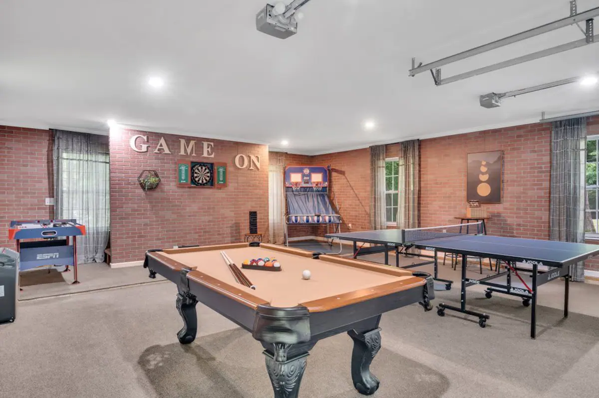 GAME ROOM complete with pool table