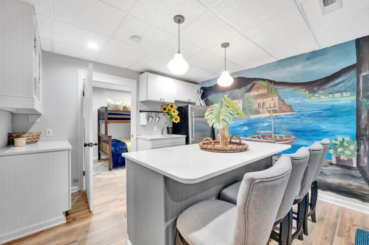 Lower level kitchenette.