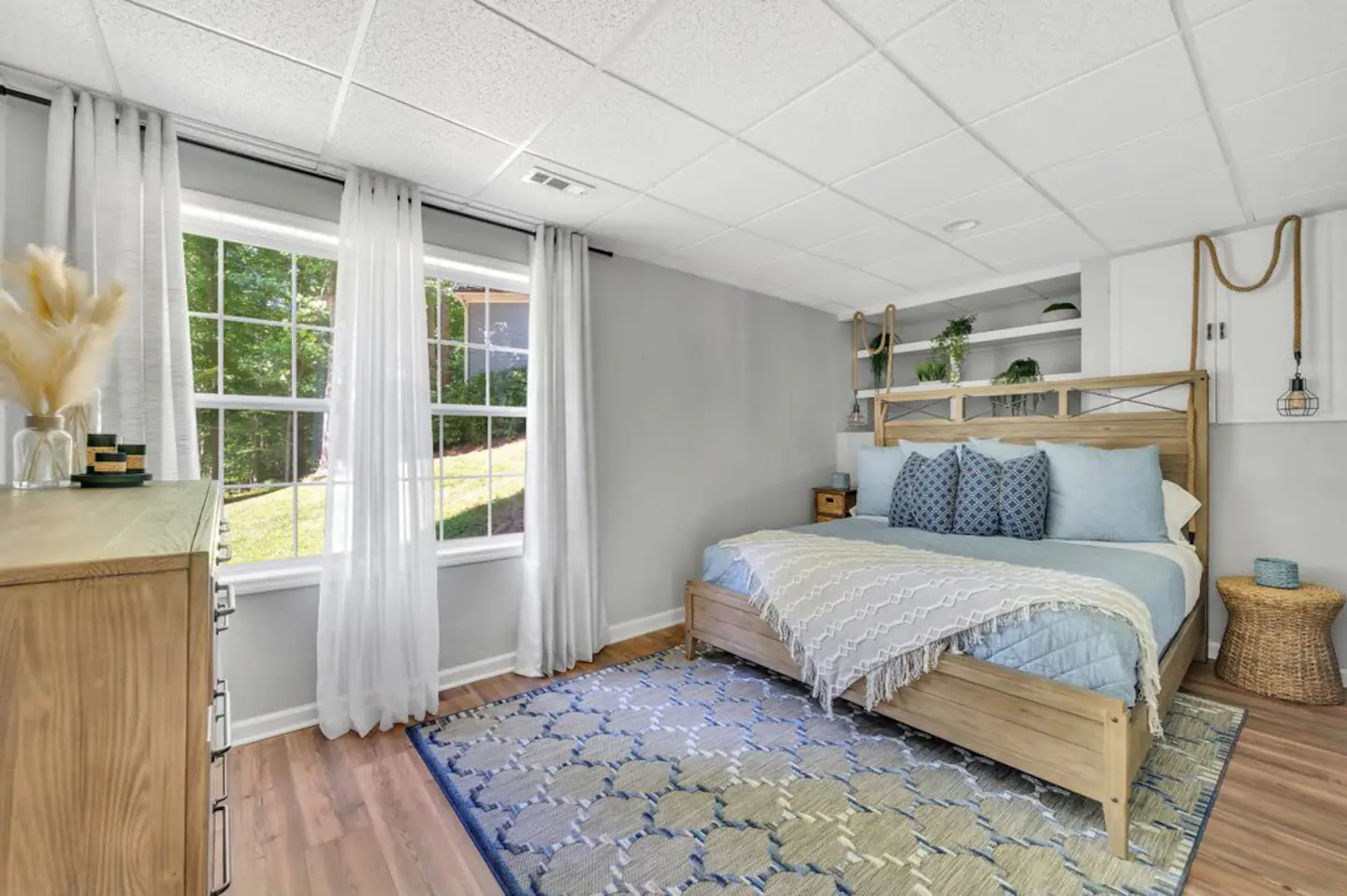 Lower level Guest Room 7. King bed.