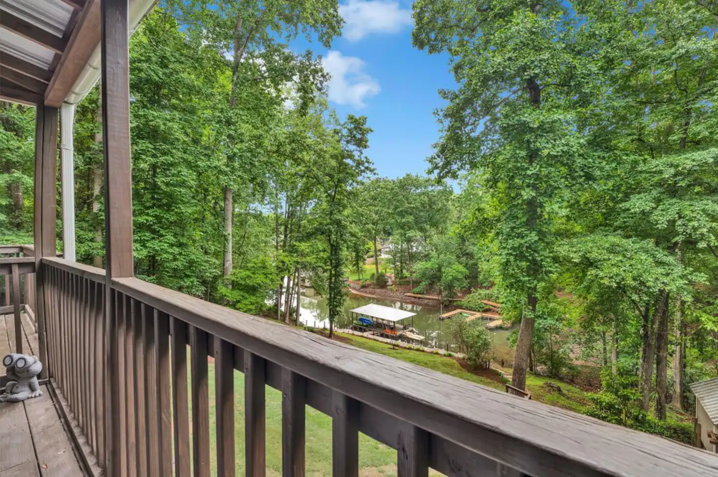 Upper covered porch overlooks Lake Norman + private 6-9 ft boat dock! *Check listing for preferred boat rental locations.